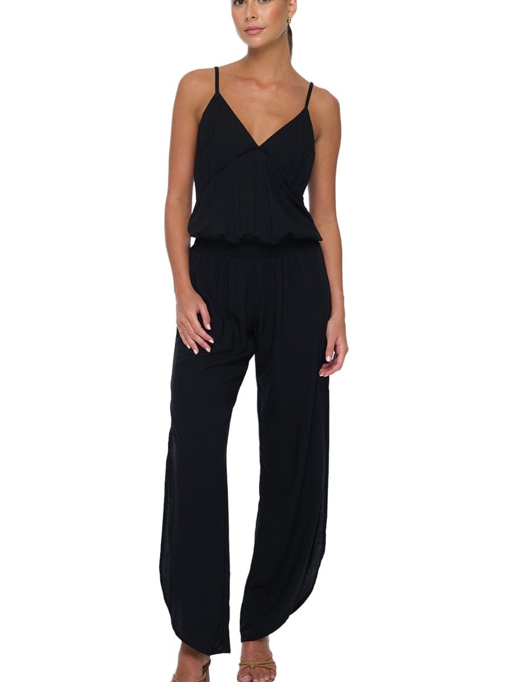 Khush Nova Luna - Black Spaghetti-Strap Jumpsuit
